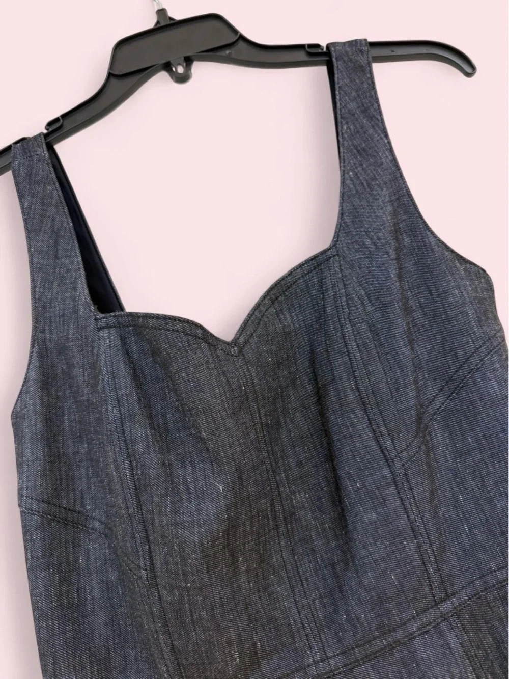 Elie Tahari Denim Indigo A-Line Midi Dress - Picture 4 of 5